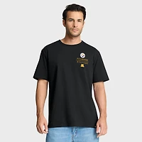 T-shirt noir Fanatics pour homme avec poche passe des Steelers de Pittsburgh