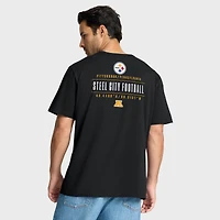 T-shirt noir Fanatics pour homme avec poche passe des Steelers de Pittsburgh