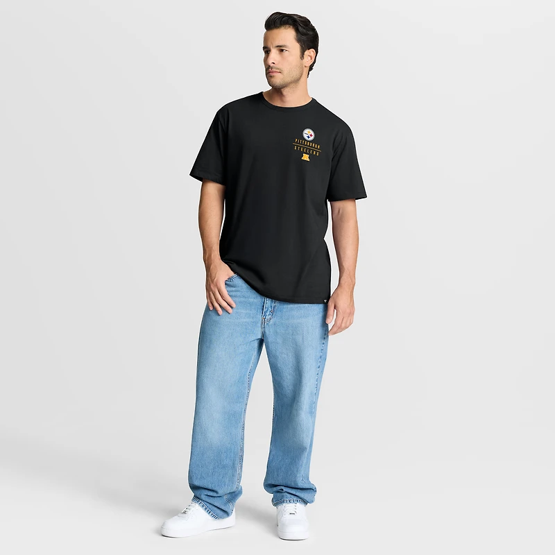 T-shirt noir Fanatics pour homme avec poche passe des Steelers de Pittsburgh