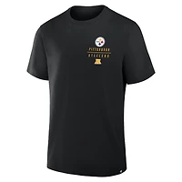T-shirt noir Fanatics pour homme avec poche passe des Steelers de Pittsburgh