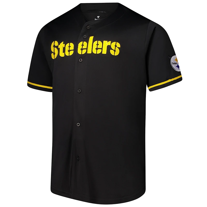 Maillot à boutons complets Pop des Pittsburgh Steelers Fanatics pour hommes, noir