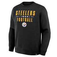Sweat-shirt à capuche noir Fanatics pour homme, motif puissant des Steelers de Pittsburgh