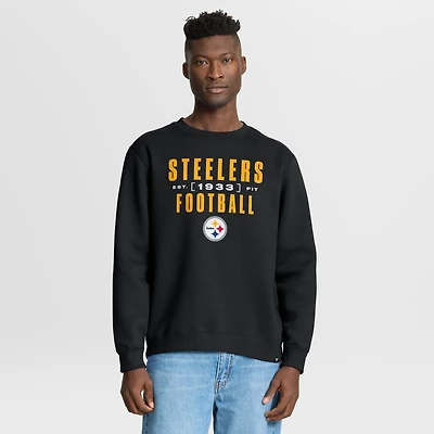 Sweat-shirt à capuche noir Fanatics pour homme, motif puissant des Steelers de Pittsburgh