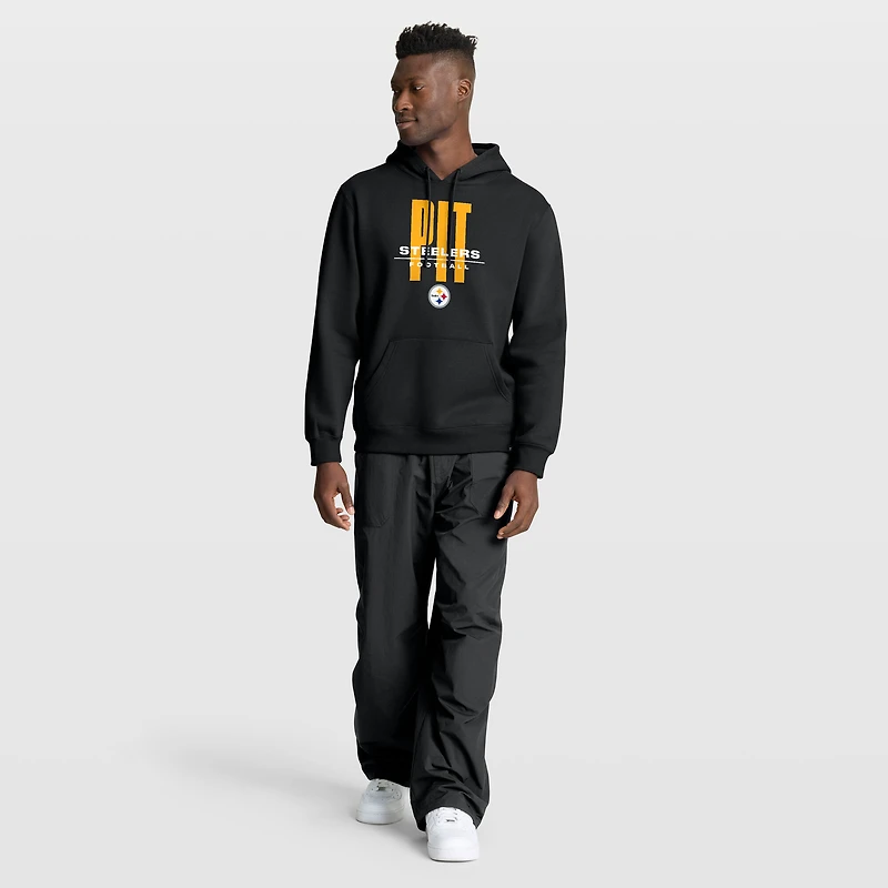 Sweat à capuche noir Fanatics pour homme, coupe droite des Steelers de Pittsburgh, Legacy