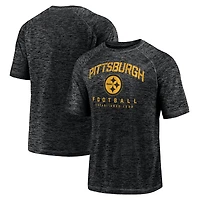 Men's Fanatics Black Pittsburgh Steelers Shade Battle Ready Raglan Space-Dye T-Shirt