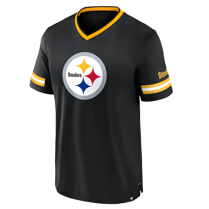 T-shirt à rayures empilables Fanatics pour hommes, noir, Pittsburgh Steelers