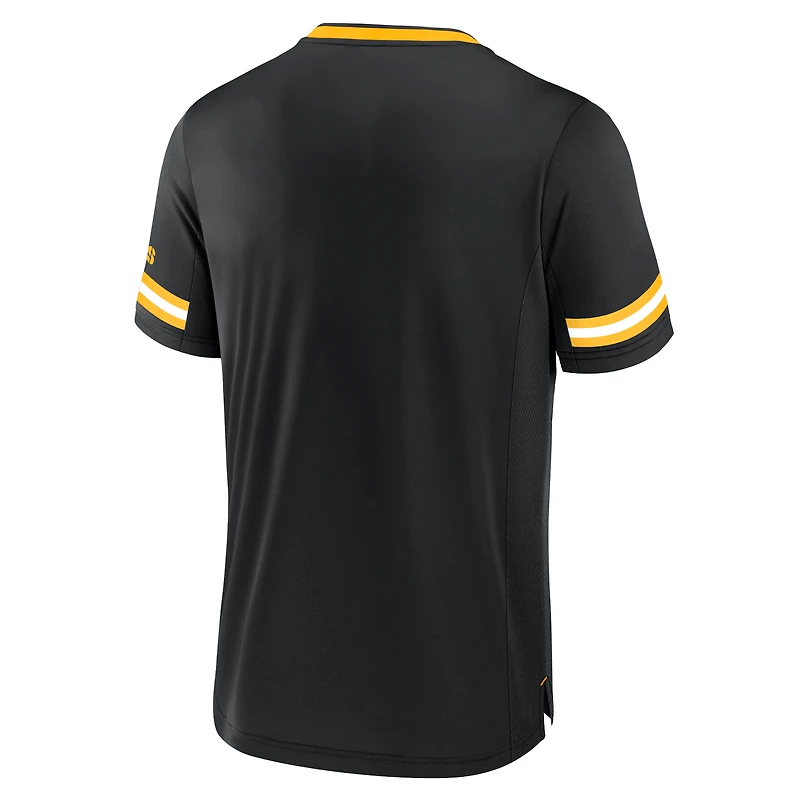 T-shirt à rayures empilables Fanatics pour hommes, noir, Pittsburgh Steelers