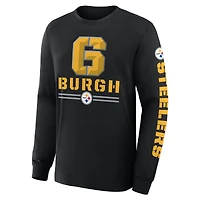 Men's Fanatics Black Pittsburgh Steelers Sweep Legacy Long Sleeve T-Shirt