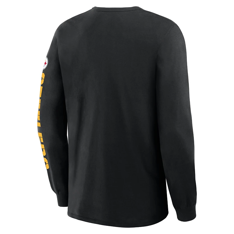 Men's Fanatics Black Pittsburgh Steelers Sweep Legacy Long Sleeve T-Shirt