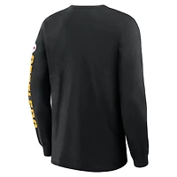 Men's Fanatics Black Pittsburgh Steelers Sweep Legacy Long Sleeve T-Shirt