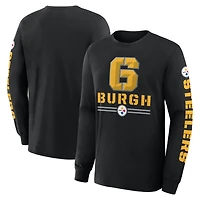 Men's Fanatics Black Pittsburgh Steelers Sweep Legacy Long Sleeve T-Shirt