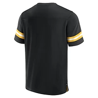 T-shirt noir en jersey à col V Tackle Fanatics pour hommes des Pittsburgh Steelers