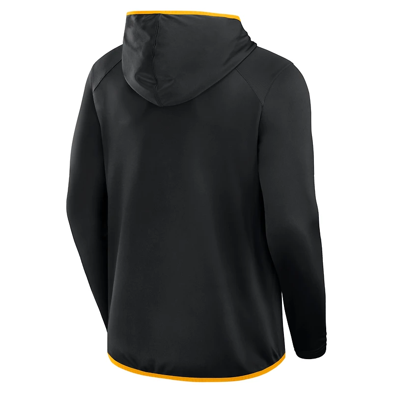 T-shirt à manches longues et capuche transitionnel pour homme Fanatics Black Pittsburgh Steelers
