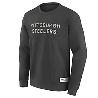 Men's Fanatics Charcoal Pittsburgh Steelers Elements Future Ground Lettering Pullover Sweatshirt