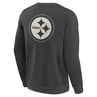 Men's Fanatics Charcoal Pittsburgh Steelers Elements Future Ground Lettering Pullover Sweatshirt