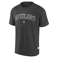 T-shirt Fanatics pour homme, coloris anthracite, motif Future Ground, patiné, Pittsburgh Steelers Elements