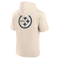 Sweat à capuche manches courtes pour homme Fanatics Cream Pittsburgh Steelers Elements Future Ground Lettering