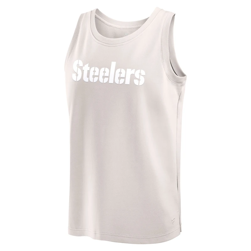 Men's Fanatics Cream Pittsburgh Steelers Elements Tank Top