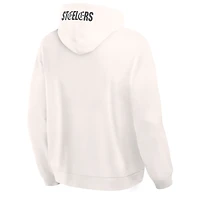 Sweat à capuche oversize crème Pittsburgh Steelers pour homme, modèle Play Location, de la marque Fanatics.
