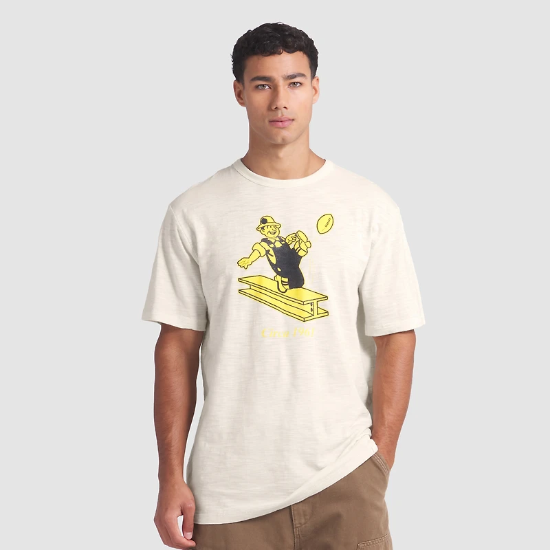 Men's Fanatics  Cream Pittsburgh Steelers Slub T-Shirt