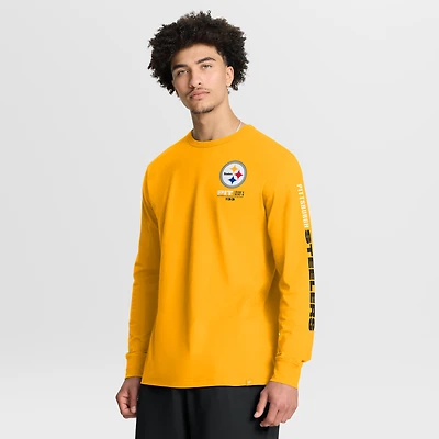 T-shirt à manches longues Fanatics Gold pour homme, motif horloge des Steelers de Pittsburgh, Legacy