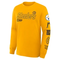 T-shirt à manches longues Fanatics Gold Pittsburgh Steelers Legacy pour homme