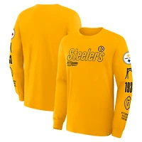 T-shirt à manches longues Fanatics Gold Pittsburgh Steelers Legacy pour homme