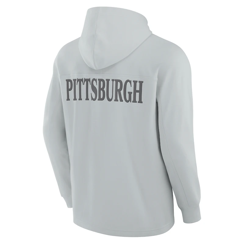 T-shirt à capuche manches longues Fanatics gris Pittsburgh Steelers Elements Blaze Tri-Blend pour hommes