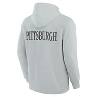 T-shirt à capuche manches longues Fanatics gris Pittsburgh Steelers Elements Blaze Tri-Blend pour hommes