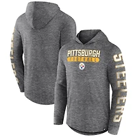 T-shirt à capuche manches longues Fanatics Heather Charcoal Pittsburgh Steelers Pill Stack pour hommes