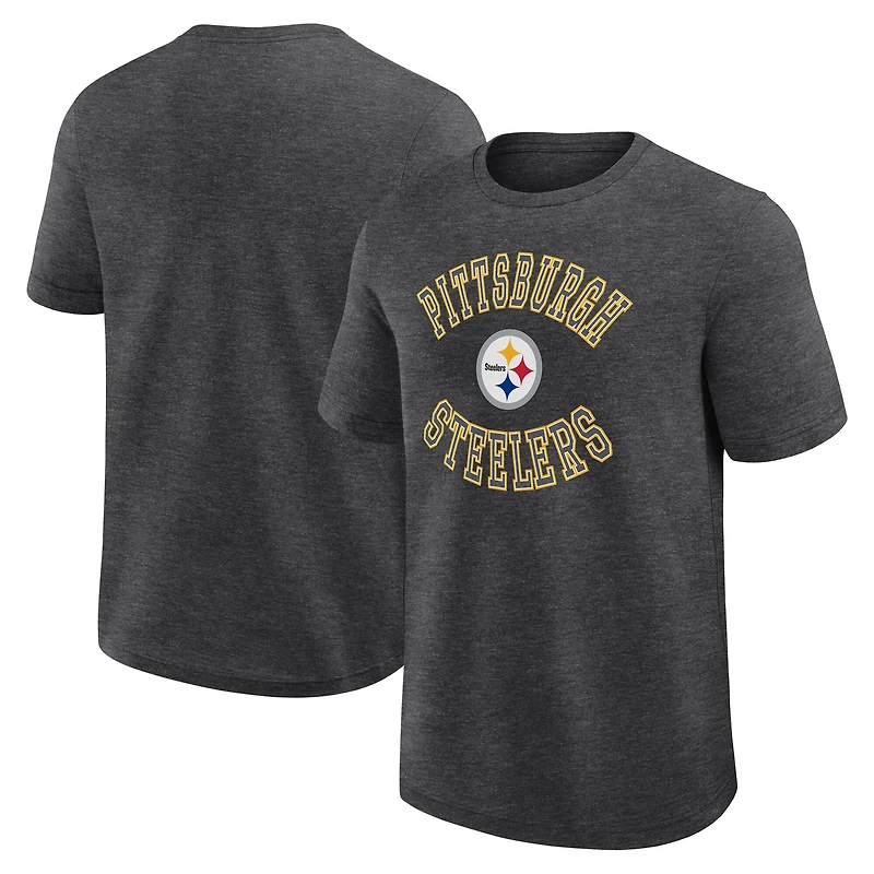 T-shirt Fanatics Heather Charcoal pour homme, motif succès des Pittsburgh Steelers