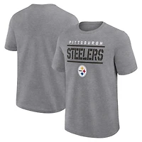 Men's Fanatics Heather Gray Pittsburgh Steelers Big & Tall Top Notch T-Shirt