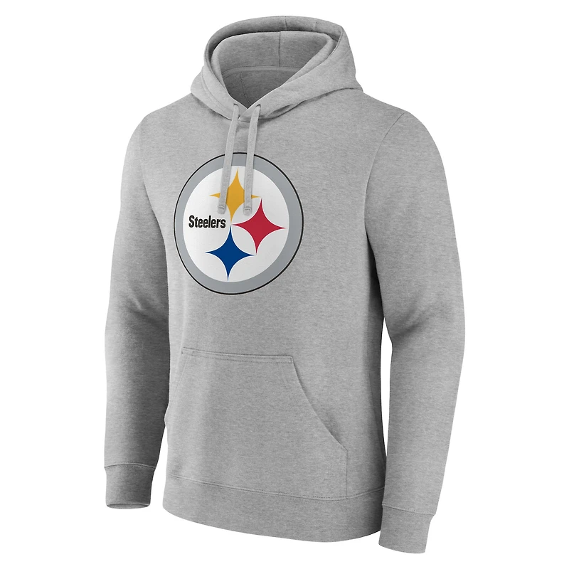 Sweat à capuche en polaire gris chiné Fanatics pour homme Pittsburgh Steelers Deliver