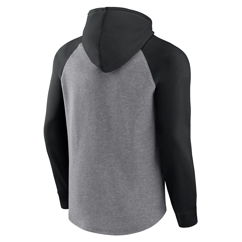 Sweat à capuche raglan préféré des Steelers de Pittsburgh, gris chiné, Fanatics pour hommes