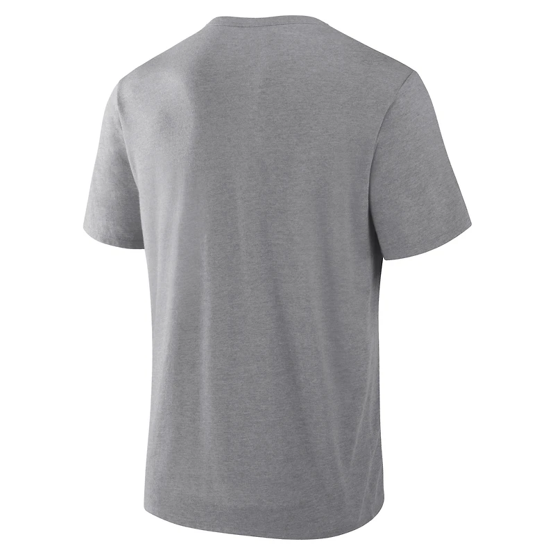 Men's Fanatics Heather Gray Pittsburgh Steelers First Down Tribute Tri-Blend T-Shirt