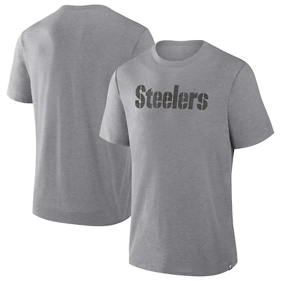 T-shirt tri-blend gris chiné Fanatics pour homme des Steelers de Pittsburgh