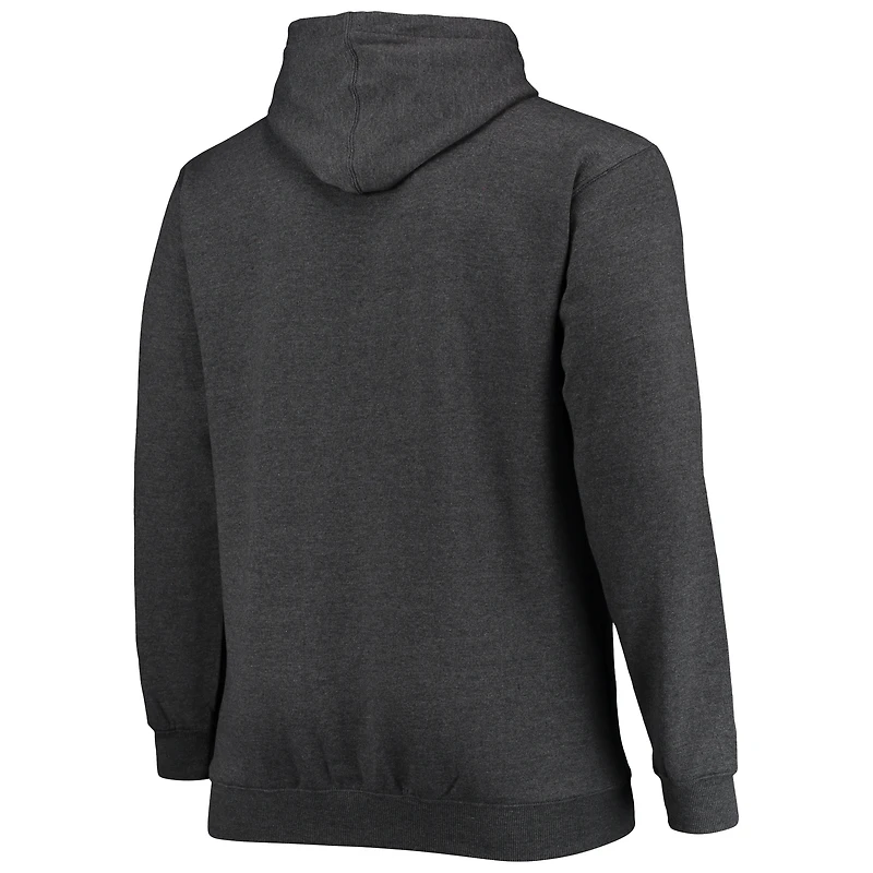 Chandail à capuchon d'entraînement Fanatics Heathered Charcoal Pittsburgh Steelers pour hommes Big & Tall