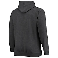 Chandail à capuchon d'entraînement Fanatics Heathered Charcoal Pittsburgh Steelers pour hommes Big & Tall