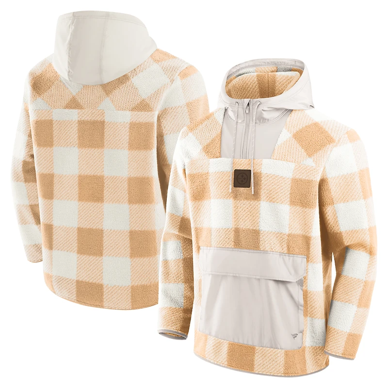 Sweat à capuche zippé quart de zip en polaire carreaux Elements des Pittsburgh Steelers Fanatics pour homme