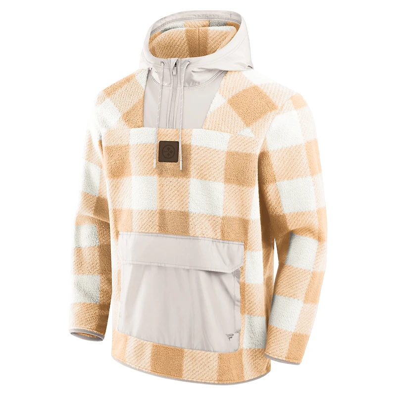 Sweat à capuche zippé quart de zip en polaire carreaux Elements des Pittsburgh Steelers Fanatics pour homme