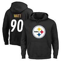 Men's Fanatics T.J. Watt Black Pittsburgh Steelers Big & Tall Name Number Fleece Hoodie