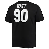 Fanatiques pour hommes T.J. Watt Black Pittsburgh Steelers Big & Tall T-shirt avec nom et numéro de joueur