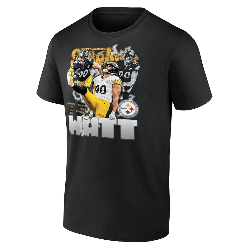Men's Fanatics T.J. Watt Black Pittsburgh Steelers Notorious Player Graphic T-Shirt