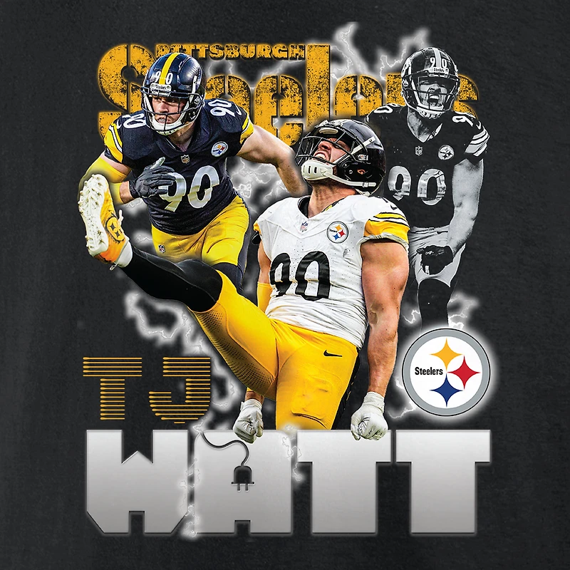 Men's Fanatics T.J. Watt Black Pittsburgh Steelers Notorious Player Graphic T-Shirt