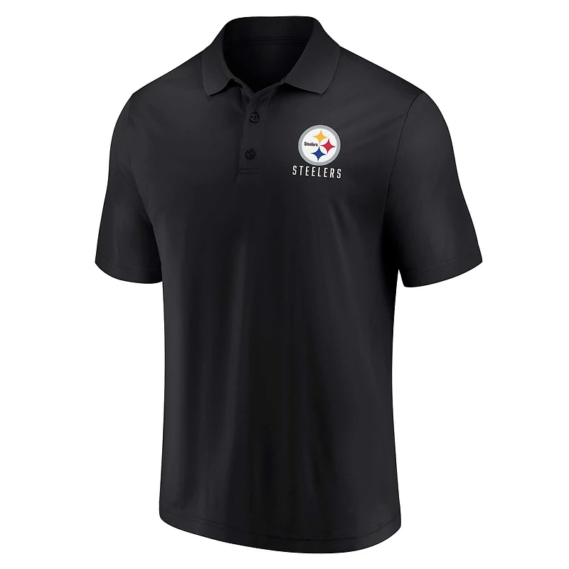 Ensemble de deux polos Lockup Pittsburgh Steelers Fanatics blanc/noir pour hommes