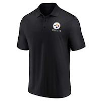 Ensemble de deux polos Lockup Pittsburgh Steelers Fanatics blanc/noir pour hommes