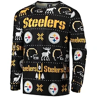 Men's FOCO Black Pittsburgh Steelers Wordmark Ugly - Pajama Set