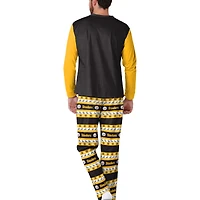 Ensemble de pyjama noir FOCO Pittsburgh Steelers Wordmark Ugly pour homme