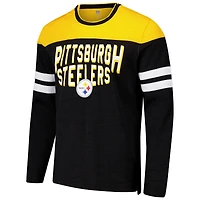 Men's G-III Sports by Carl Banks Black/Gold Pittsburgh Steelers Adaptive Hail Mary Long Sleeve T-Shirt
