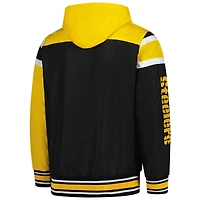 G-III Sports by Carl Banks pour homme Noir/Gris Pittsburgh Steelers Extreme Full Back Sweat à capuche réversible Full-Zip Jacket